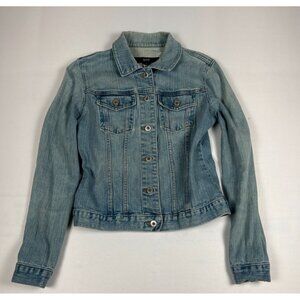 Vintage GAP Denim Jacket Women's Small Light Wash Stretch Trucker Blue